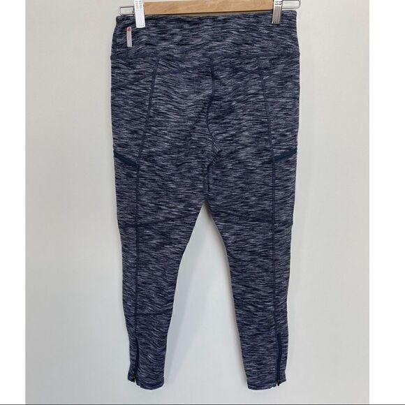 Zella Heathered Blue Zipped Pockets Ankle Leggings - Picture 4 of 9